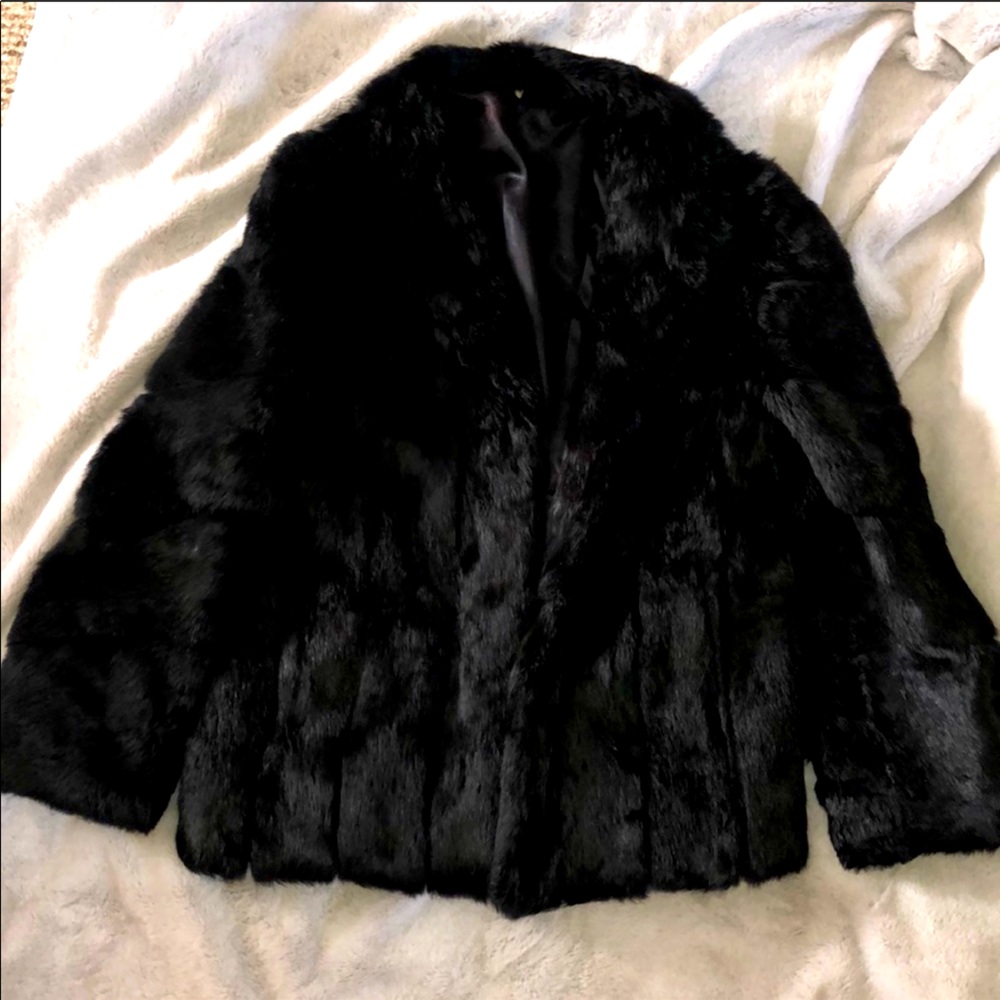 SOLD🔥HP!🔥💯 RABBIT FUR COAT 🖤 ‘Rock Star’ Cut